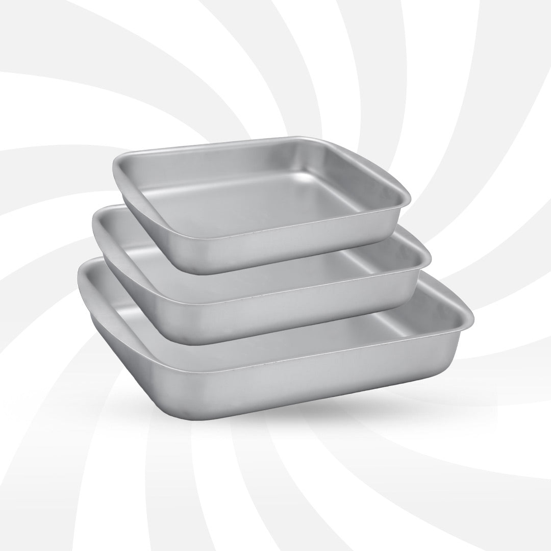 set oblong oven tray with lip 3 pieces(1/2/3)