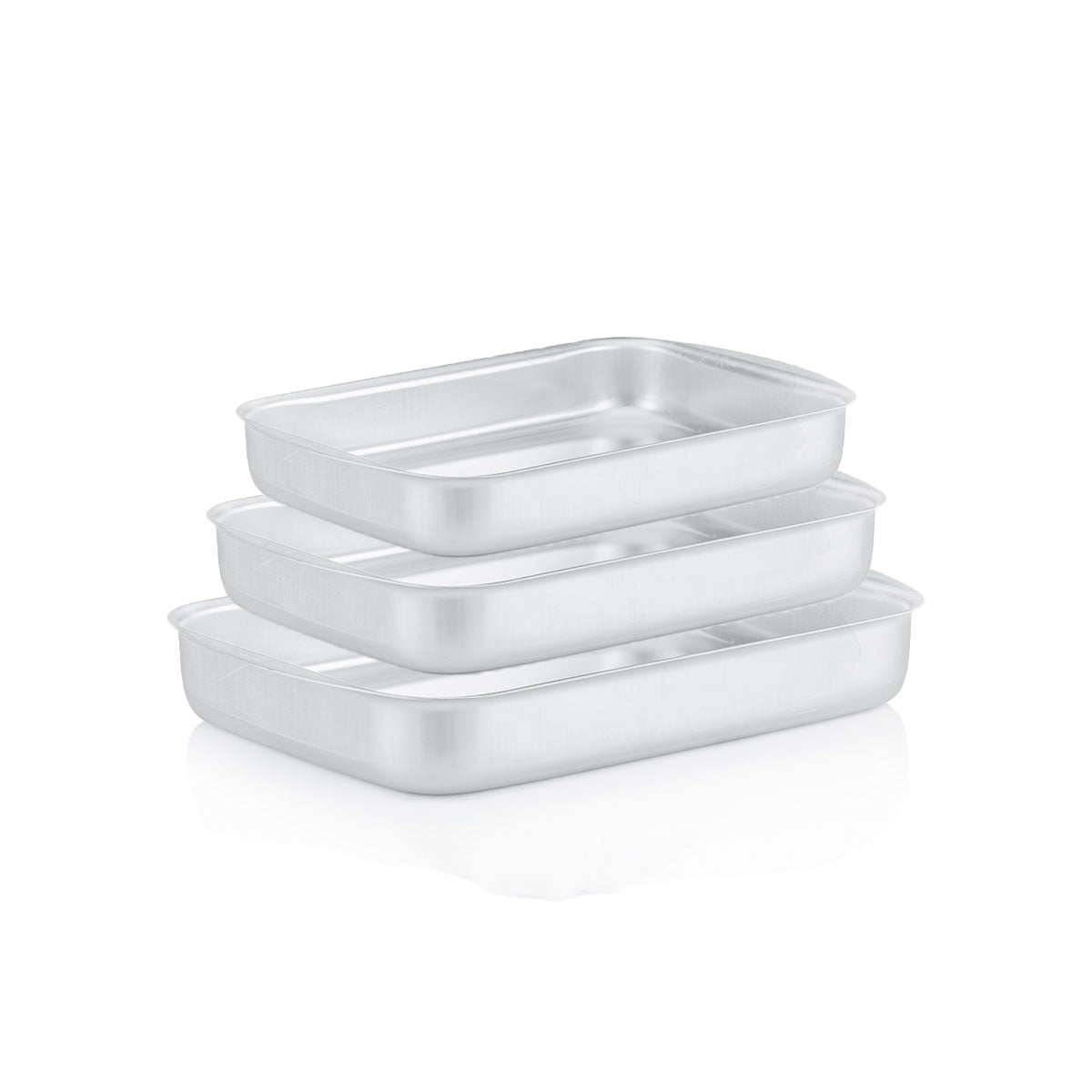 set oblong oven tray with lip 3 pieces(1/2/3)