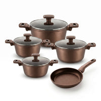 Emerald set, 9 pieces (pots 18–20–24–28 cm + frying pan 26 cm)