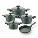 Emerald set, 9 pieces (pots 18–20–24–28 cm + frying pan 26 cm)