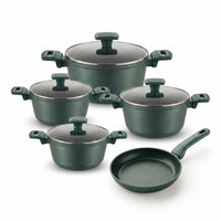 Emerald set, 9 pieces (pots 18–20–24–28 cm + frying pan 26 cm)