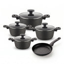 Emerald set, 9 pieces (pots 18–20–24–28 cm + frying pan 26 cm)
